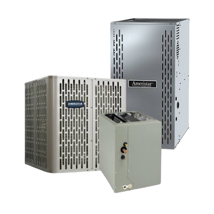 Ameristar A5AC4 - 2 Ton - 14.3 SEER2 AC with A801X - Single-Stage - 80% AFUE Furnace - Multi-Position Coil - Gas System - with install