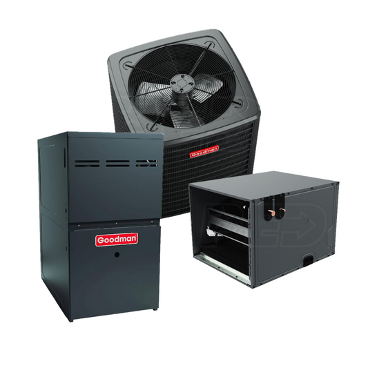 Goodman - 5- Ton - 14.3 SEER2 - Gas Furnace System – 96% AFUE - Upflow Only System With Install