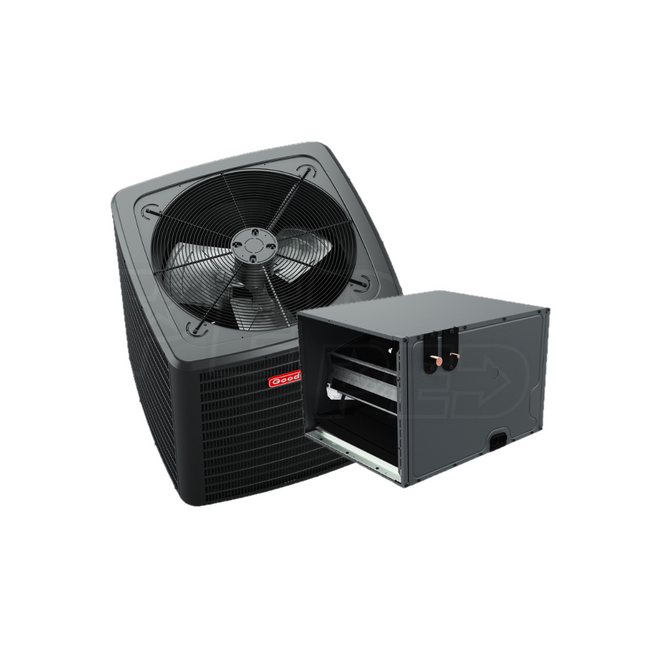 Goodman GLXT7C - 5 Ton - 17 SEER2 AC with CAPTA6030C3 Fan Coil - Two-Stage - Up-flow - Condenser and Coil - with install