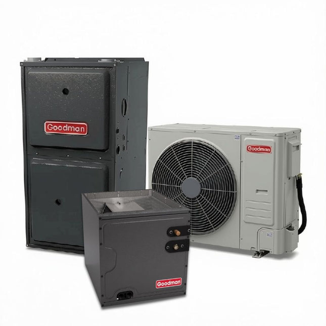 Goodman GXV9S - 3 Ton - 18.5 SEER2 AC with GRVM97 - Modulating/Variable - 97% AFUE Furnace - Up-flow Coil - Gas System - with install